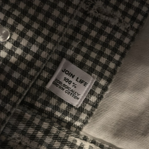 Medium Blk & Wht Jean Jacket Cropped - Picture 6 of 9